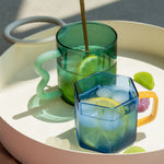 Wave Handled Glass Mug | Jade