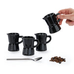 Moka Ceramic Espresso Coffee Cups | Black | Set of 4