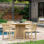Outdoor Rialto Round 4 Seater Dining Table | Natural