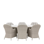 Outdoor Holton 6 Seat Oval Dining Set | Stone