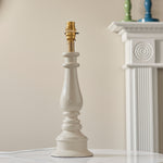 Myrtle Spindle Table Lamp Base | Almond White