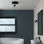 Porto Triple Bathroom Ceiling Light | Black