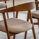 Madrid Mid-Century Scandi Upholstered Dining Chairs | Walnut | Set of 2