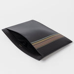 Men's Leather 'Signature Stripe' Document Case | Black
