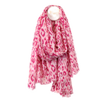 Animal Print Scarf with Silver Foil | Pink Mix