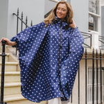 Aqua Waterproof Polka Dot Poncho | Blue