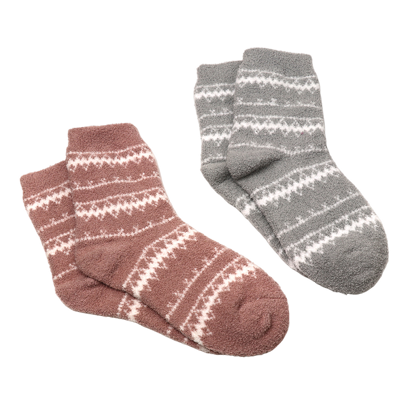 Cosy Nordic Socks | Set of 2 | Pink/Grey