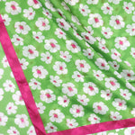 Pansy Print Summer Scarf | Lime Green & Pink