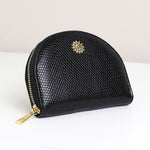 Vegan Leather Half Moon Coin Purse | Black