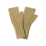 Women's Cable Knit Fingerless Gloves | Artichoke Green