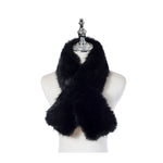 Women's Faux Fur Pull Through Scarf | Ebony Black