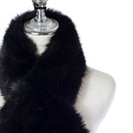 Women's Faux Fur Pull Through Scarf | Ebony Black