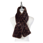 Women's Faux Fur Pull Through Scarf | Leopard Print