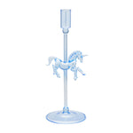 Glass Pegasus Taper Candle Holder | Blue
