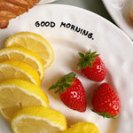 'Good Morning' Breakfast Plate | White