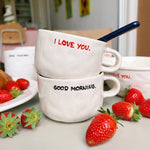 'I Love You' Ceramic Cappuccino Mug | White