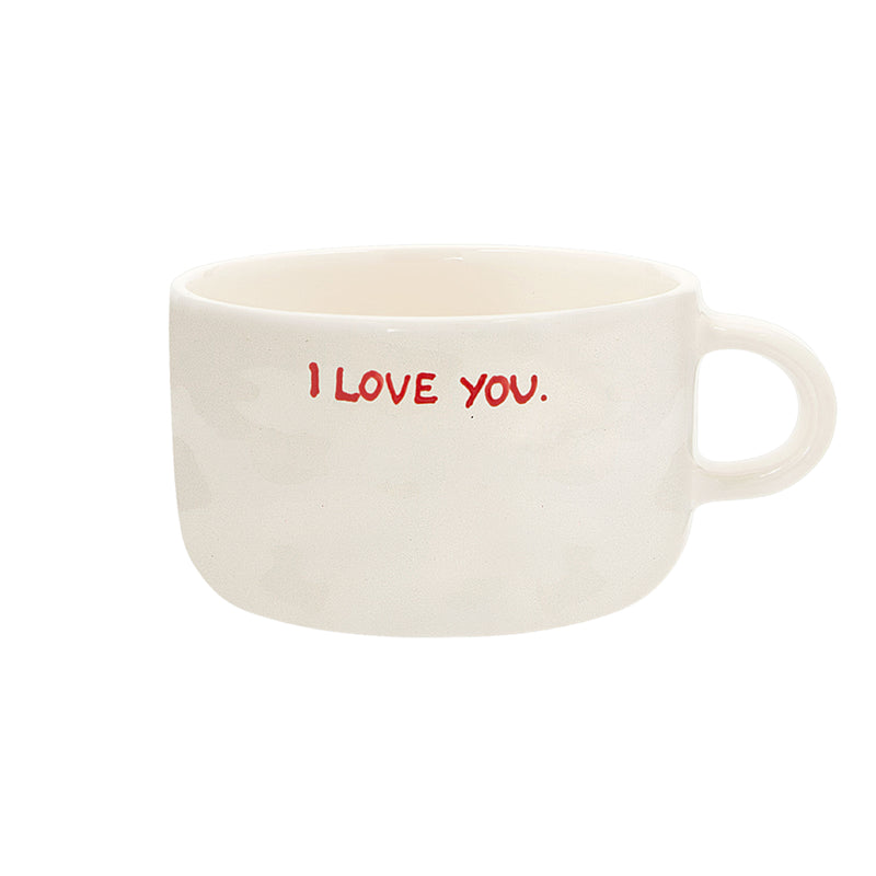 'I Love You' Ceramic Cappuccino Mug | White