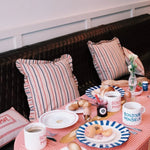 Rayure Frill Cushion | Red & Blue | 50cm