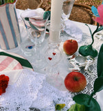 Sweet Sorrow Heart Taper Candle Holder | Glass | 23cm