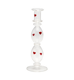 Sweet Sorrow Heart Taper Candle Holder | Glass | 23cm