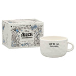 Ceramic 'We're All Mad Here' Cappuccino Mug | Alice in Wonderland Collection