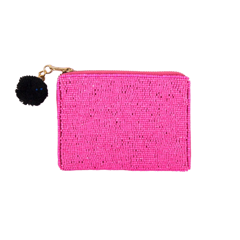 Beaded Coin Purse | Hot Pink