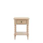 Artisan Bobbin 1 Drawer Bedside Table | Limewashed Oak