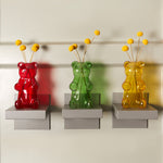 Glass Gummy Bear Vase | Red