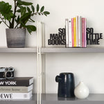 Metal Bookends | 'So Many Books, So Little Time' | Set of 2