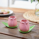 Tulip Espresso Cup & Petal Saucer | Pink | Set of 2