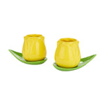 Tulip Espresso Cup & Petal Saucer | Yellow | Set of 2