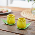 Tulip Espresso Cup & Petal Saucer | Yellow | Set of 2