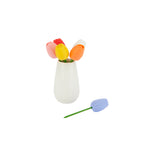 Tulip-Tipped Snack Forks in Vase | Set of 6