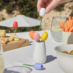 Tulip-Tipped Snack Forks in Vase | Set of 6