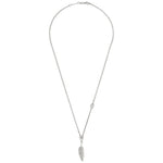 Men’s Feather Pendant Necklace | Rhodium Plated Steel