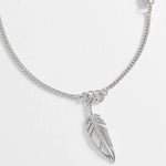 Men’s Feather Pendant Necklace | Rhodium Plated Steel