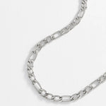 Men's Figaro Chain Necklace | Rhodium Plated Steel