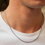 Men's Foxtail Chain Necklace | Rhodium Plated Steel
