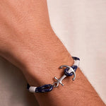 Men's Rope Bracelet with Stainless Steel Anchor | Blue