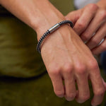 Men's Stainless Steel Mesh Bracelet | Grey & Black