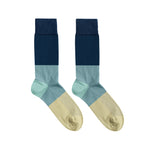 Men's Colourblock Socks | Blue & Cream