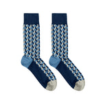 Men's Op Art Socks | Blue & Grey