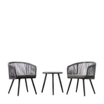 Outdoor Cassis 2 Seater Bistro Set | Charcoal