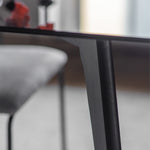 Blair Rectangular Smoked Glass Dining Table | Black Oak