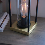 Caleb Industrial Table Lamp | Sand Black/Satin Brass