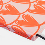 A5 Fabric Hardcover Notebook | Looped Hearts | Pink
