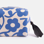 Blue Floral Mini Cube Cosmetic Bag