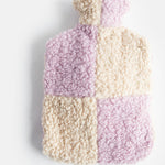 Borg Hot Water Bottle | Lilac/Cream Check