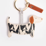 Checkmate Hearts Sausage Dog Keyring | Monochrome