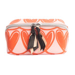 Flat Lay Cosmetic Bag | Looped Hearts | Pink & Orange
